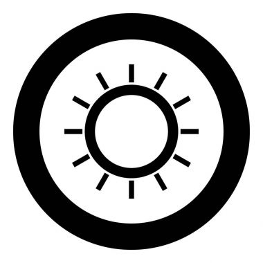 Daire veya yuvarlak güneş simgesi siyah rengi