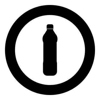 Plastik şişe simge siyah renkli daire içinde su ya da yuvarlak