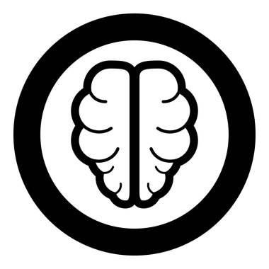 Daire veya yuvarlak beyin simge siyah rengi