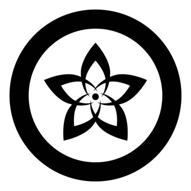 Daire veya yuvarlak çiçek simge siyah rengi