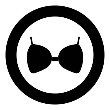 Daire veya yuvarlak sutyen simge siyah rengi