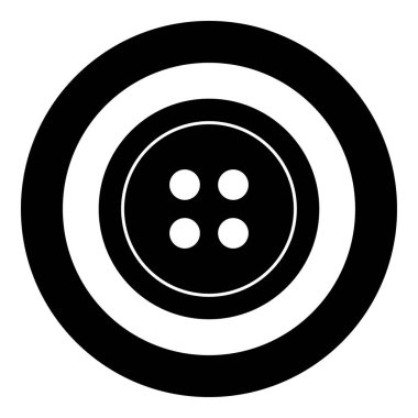 Düğme simgesi siyah giyim daire şeklinde renk ya da yuvarlak