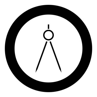 Daire veya yuvarlak çift of pergel simge siyah rengi