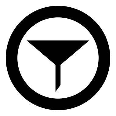 Simge siyah renkli daire içinde filtre veya yuvarlak