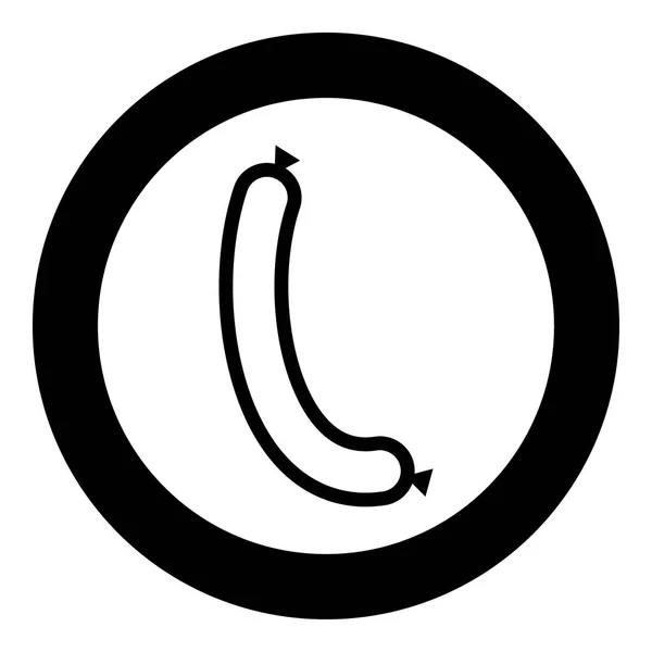 Icono de salchicha color negro en círculo o redondo — Vector de stock