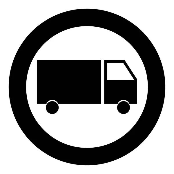 Icône camion couleur noire en cercle ou rond — Image vectorielle