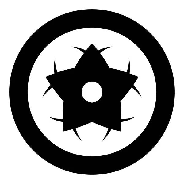 Blomma ikon svart färg i cirkel eller runda — Stock vektor