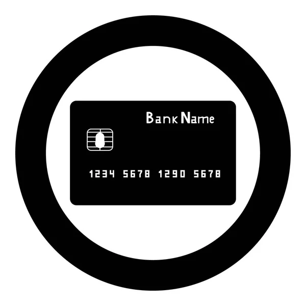 銀行 cit のカード黒いアイコン色円またはラウンド — ストックベクタ