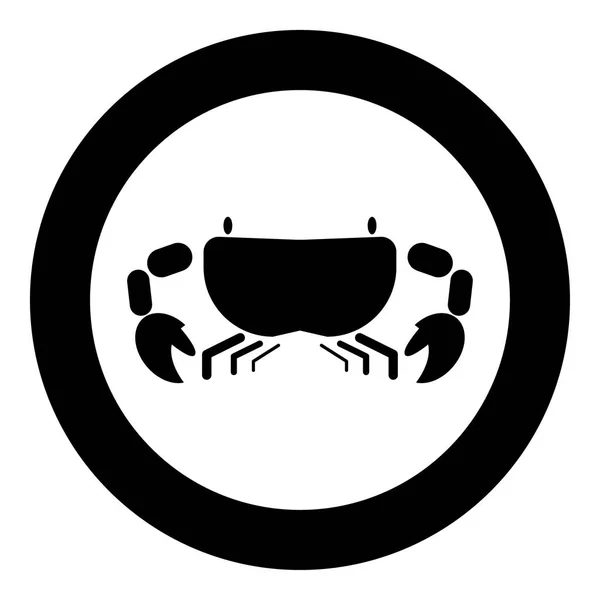 Krabí ikonu černé barvy v kruhu nebo kolo — Stockový vektor