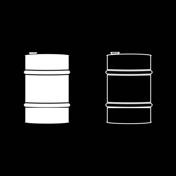 Beyaz renk düz stil basit görüntü illüstrasyon petrol baller Icon set — Stok Vektör