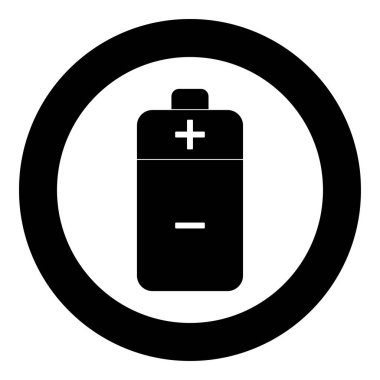 Pil simgesi siyah renkli daire içinde