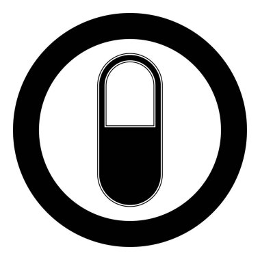 Hap simge siyah renkli daire içinde