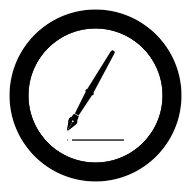 Kalem simgesi siyah renkli daire içinde