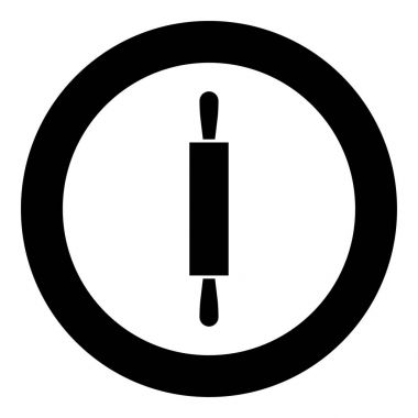 Oklava simge siyah renkli daire içinde