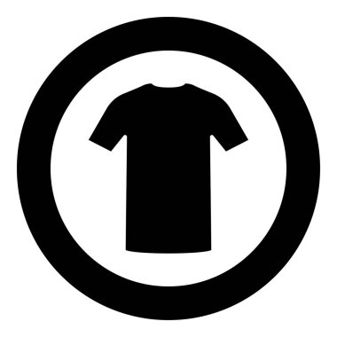 Gömlek simge siyah renkli daire içinde