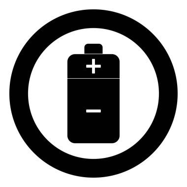 Pil simgesi siyah renkli daire içinde