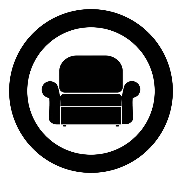Sessel-Symbol schwarze Farbe im Kreis — Stockvektor