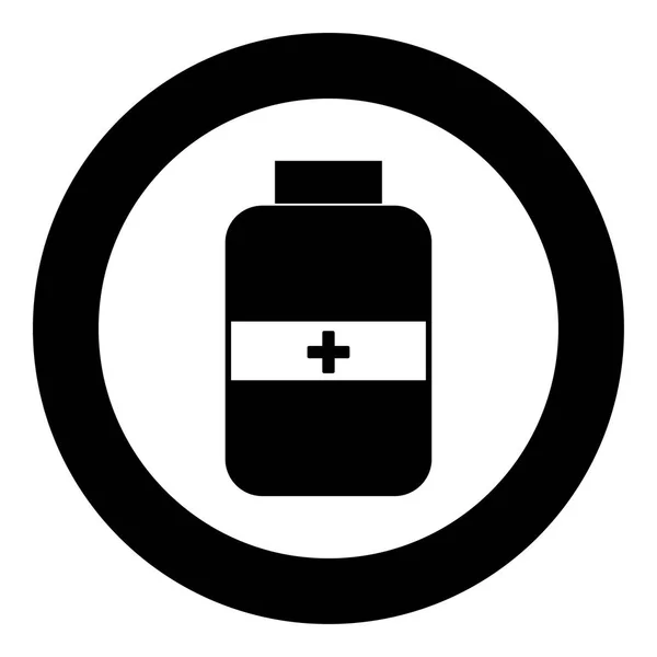 药瓶图标黑颜色圆圈 — 图库矢量图片