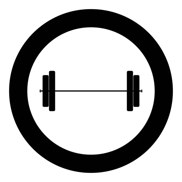 Hantelsymbol schwarze Farbe im Kreis — Stockvektor