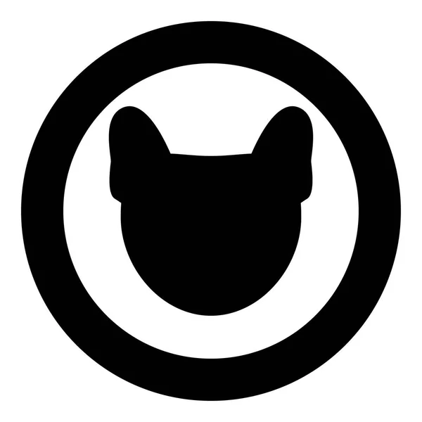 Pies głowa ikona czarny kolor w koło — Wektor stockowy