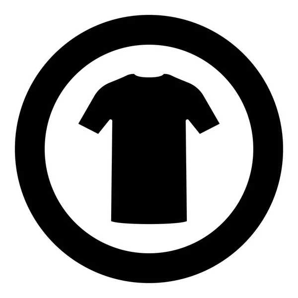 Icona camicia colore nero in cerchio — Vettoriale Stock
