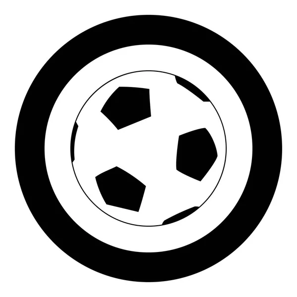 Soccer ball  icon black color in circle — Stock Vector