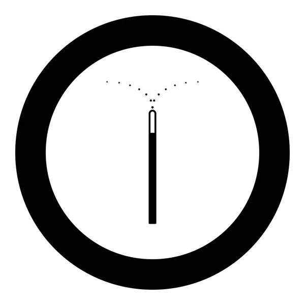 Varita mágica icono de color negro en círculo — Vector de stock