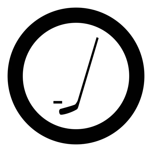 Bâtons de hockey et icône de la rondelle couleur noire en cercle — Image vectorielle