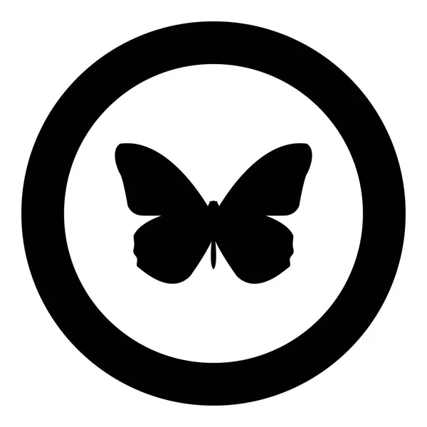 蝴蝶图标黑颜色圆圈 — 图库矢量图片