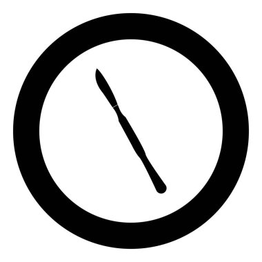 Daire vektör illüstrasyon izole simgesinde neşter siyah .