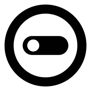 Daire vektör illüstrasyon izole simgesinde siyah açma/kapatma düğmesi .