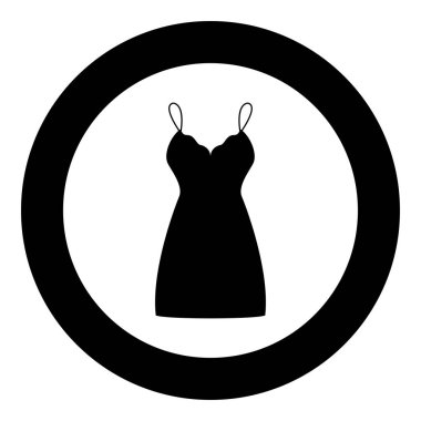 Sundress, kombinasyon veya daire vektör illüstrasyon izole simgesinde geceliği siyah .