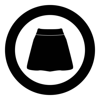 Daire vektör illüstrasyon izole simgesinde etek siyah .