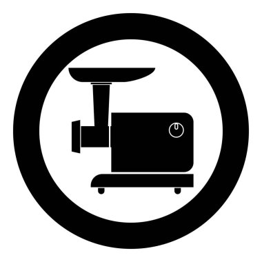 Elektrik et doğrayıcılardan siyah daire vektör illüstrasyon izole simgesinde .