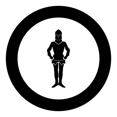 Daire vektör illüstrasyon izole simgesinde zırh siyah .