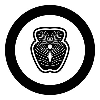 Daire vektör illüstrasyon izole parçası Somon Balık siyah simgesi .