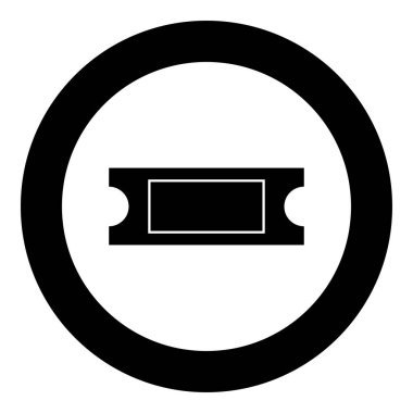 Daire vektör illüstrasyon izole simgesinde bilet siyah .