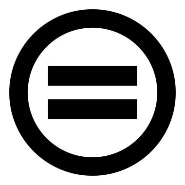 Daire vektör illüstrasyon izole işareti aynı derecede siyah simgesini .