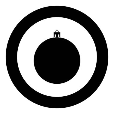 Yılbaşı küresi. Noel top siyah daire vektör illüstrasyon izole simgesinde .