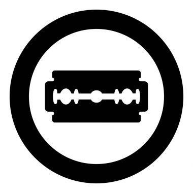 Bıçak ustura siyah daire vektör illüstrasyon izole simgesinde .