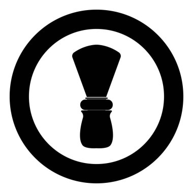 Tıraş fırçası siyah daire vektör illüstrasyon izole simgesinde .