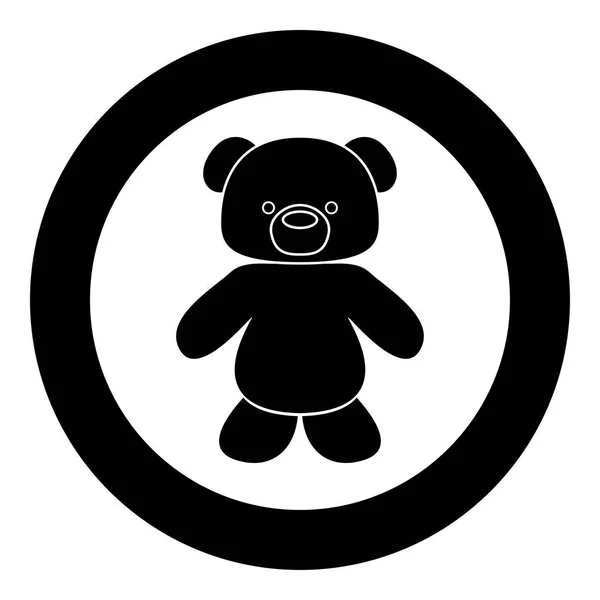Kleine beer zwarte pictogram in cirkel vectorillustratie geïsoleerd . — Stockvector