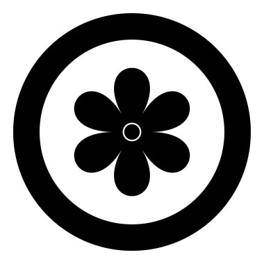 Çiçek simge siyah renk daire