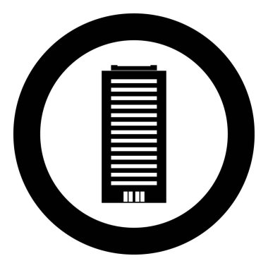 Bina simge siyah renkli daire içinde