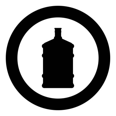 Dağıtıcı büyük şişe simge siyah renkli daire içinde