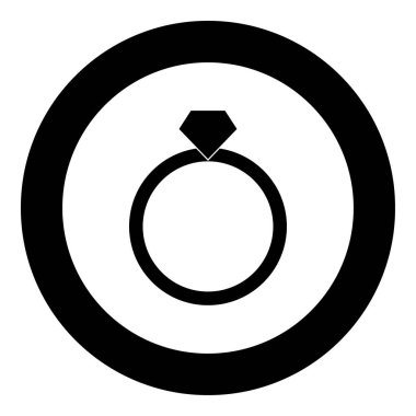 Yüzük simge siyah renkli daire içinde
