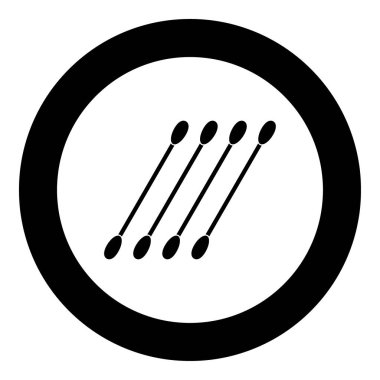 Pamuk temizleme bezi simge siyah renkli daire içinde