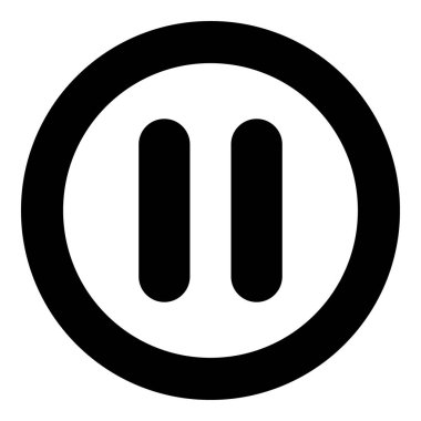 Duraklatma simgesi siyah renk daire