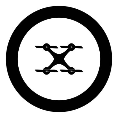 Drone simge siyah renkli daire içinde