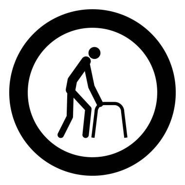 Hasta adam simge siyah renkli daire içinde